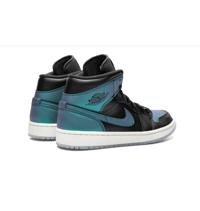 Кроссовки женские Air Jordan Wmns 1 Mid Black/Turquoise BQ6472-009