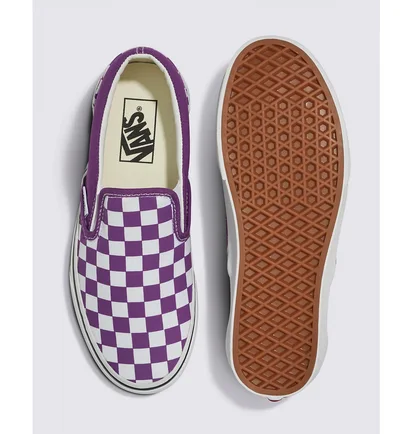Кеды унисекс Vans Classic Slip-On Checkerboard Shoe Violet/White VN000BVZ1N8