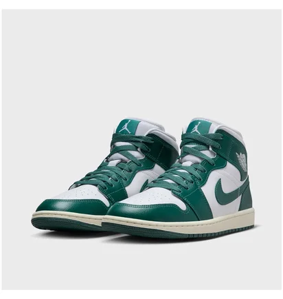 Кросівки жіночі Air Jordan 1 Mid White/Green BQ6472-133