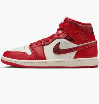 Кроссовки женские Air Jordan 1 Mid Se Red/White HJ9337-106