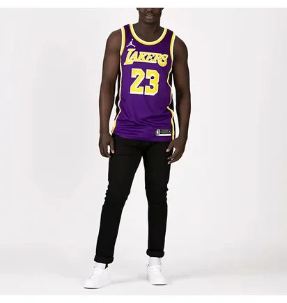 Майка унисекс Nike Nba Los Angeles Lakers Statement Edition Lebron James Violet/Black CV9481-508