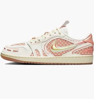 Кроссовки женские Air Jordan 1 Low White/Pink HQ2186-180