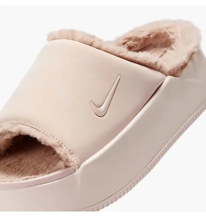 Тапочки женские Nike Calm Elevation Fur Beige HV8560-600