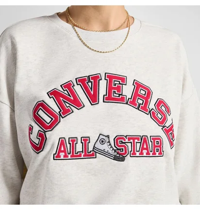 Свитшот женский Converse Retro Chuck Heritage Crew Light Rgh White 10026777-022