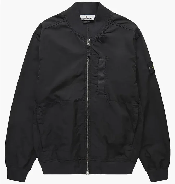 Куртка чоловіча Stone Island Logo Patch Zip Up Bomber Jacket Black 781542629-V0029