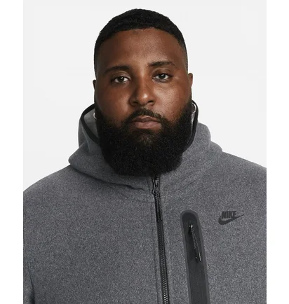 Толстовка чоловіча Nike Nsw Tch Flc Fz Winter Hd Grey Dq4801-010