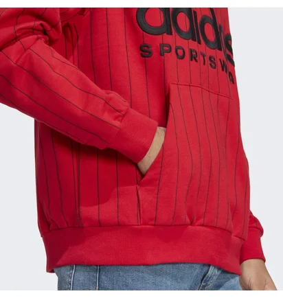 Худи мужское Adidas Pinstripe Fleece Hoodie Red Ia1809