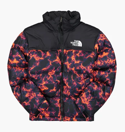 Пуховик унісекс The North Face 1996 Retro Nuptse Marble Camo Print Black/Orange NF0A5IX429K