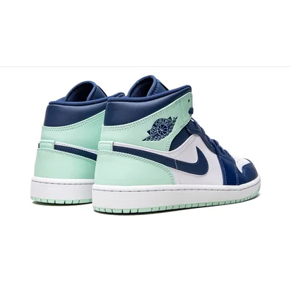 Кроссовки мужские Air Jordan 1 Mid White/Blue 554724-413