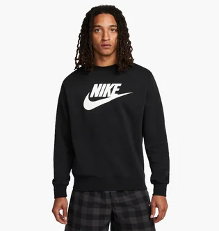 Свитшот мужской Nike Sportswear Club Fleece Futura Logo Crewneck Sweatshirt Black Dq4912-010