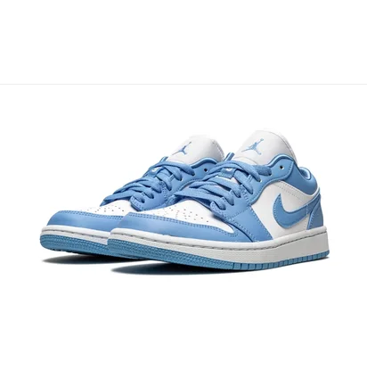 Кроссовки женские Air Jordan 1 Low Wmns White/Light Blue AO9944-441