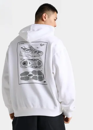 Худи мужское New Balance Sketch Graphic White MT51788-100