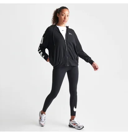 Толстовка женская Nike Sportswear Air Fleece Oversized Full-Zip Hoodie Black FB8047-010