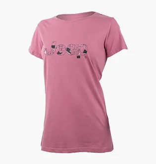 Футболка женская Jeep T-Shirt Botanical Print J22W Pink O102612-P490
