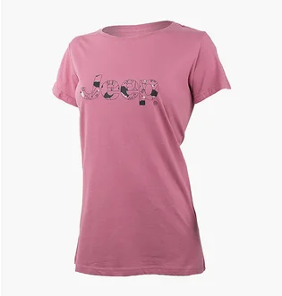 Футболка женская Jeep T-Shirt Botanical Print J22W Pink O102612-P490