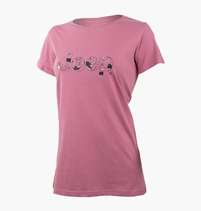 Футболка женская Jeep T-Shirt Botanical Print J22W Pink O102612-P490