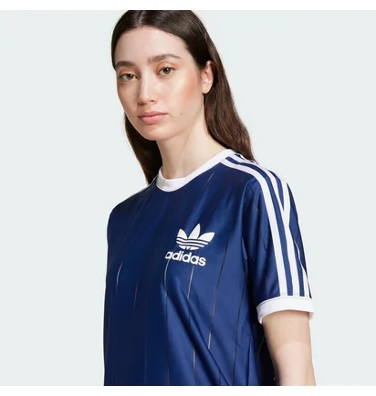 Футболка женская Adidas Adicolor 3-Stripes Pinstripe Blue IY7228