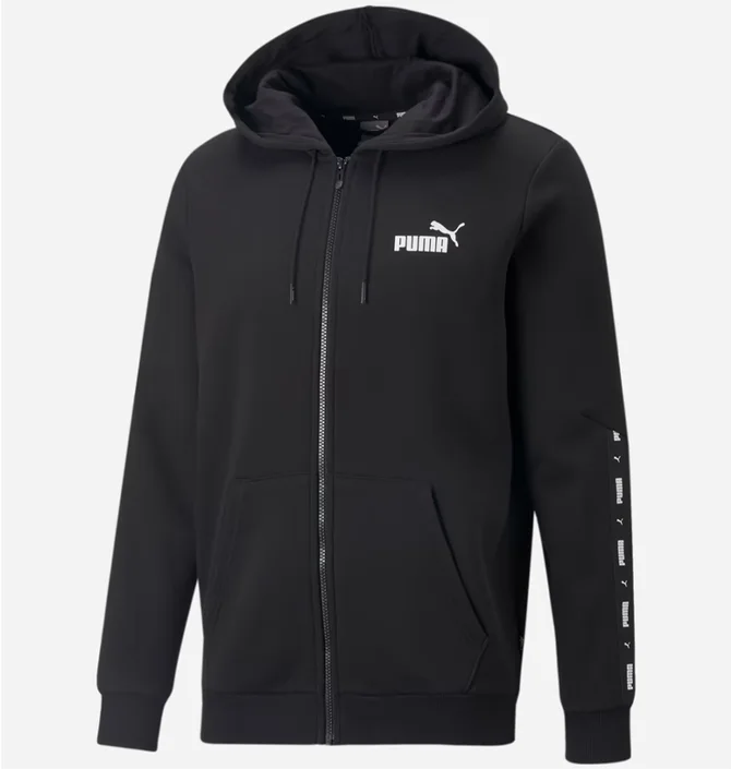 Толстовка мужская Puma Essentials+ Tape Full-Zip Hoodie Black 670270-01