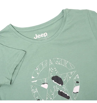 Футболка жіноча Jeep T-Shirt Star Botanical Print J22W Green O102614-E854