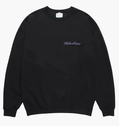 Світшот унісекс wacko maria Crew Neck Black 24FW-WMC-SS12