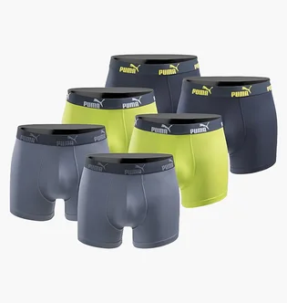 Трусы мужские Puma Boxer Grey/Green 100003547-4471-050
