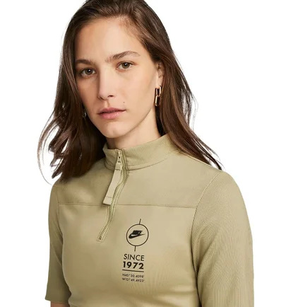 Футболка женская Nike Nsw Top Ss Rib Su Olive FJ5253-276