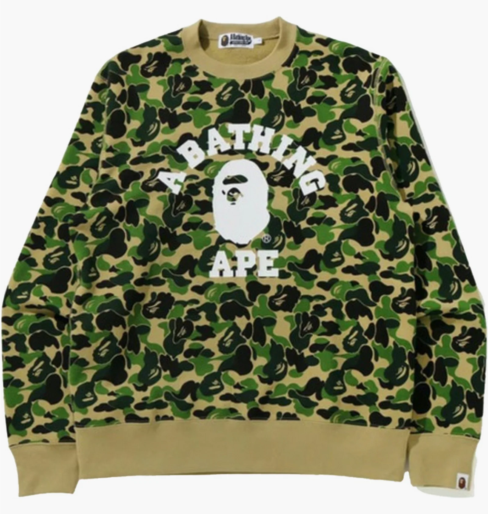 ᐉ Свитшот мужской Bape Abc Camo College Wide Crewneck Green