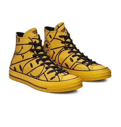 Кеди унісекс Converse X Chinatown Market Chuck 70 Hi Yellow Smiley Yellow 171254C
