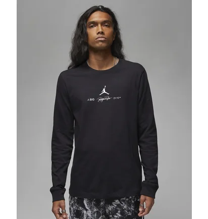 Лонгслів чоловічий Air Jordan M J Df Sprt Gfx Ls Crew Black DV8446-010