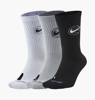 Носки унисекс Nike U Nk Crew Everyday Bball (3 пары) Black/White DA2123-902