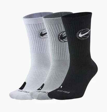 Шкарпетки унісекс Nike U Nk Crew Everyday Bball (3 пари) Black/White DA2123-902