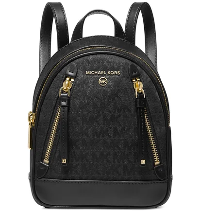Рюкзак женский Michael Kors Brooklyn Xs Gold - Backpack Black 30F2GBNB0Q-BLACK-64262