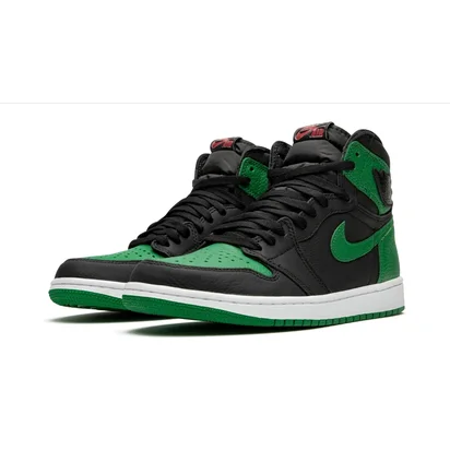 Кроссовки мужские Air Jordan 1 Retro High Black/Green 555088-030
