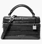 Сумка жіноча Michael Kors Jana Extra-Small Crocodile Embossed Leather Crossbody Bag Black 32F5SQ1C0E-BLACK-126285