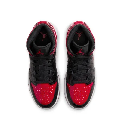Кросівки дитячі Air Jordan 1 Mid Black/Red Dm9650-001