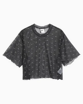 Футболка женская Nike Air Printed Mesh Short Sleeve Crop Top Black DV8245-010