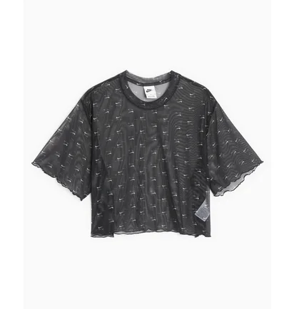 Футболка жіноча Nike Air Printed Mesh Short Sleeve Crop Top Black DV8245-010