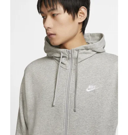 Толстовка чоловіча Nike M Nsw Club Hoodie Fz Ft Grey BV2648-063