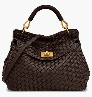 Сумка жіноча JW PEI Lucia Classic Top Handle Woven Bag Brown BB2025BG117724JWP
