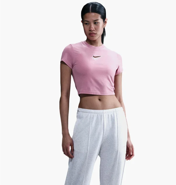 Футболка женская Nike Sportswear Chill Knit Slim Cropped Pink HF9534-699