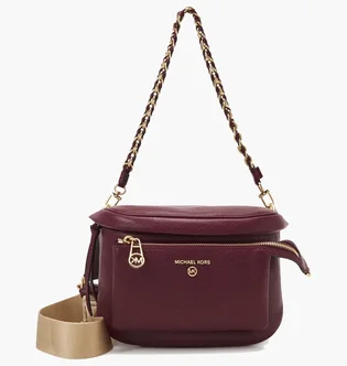 Сумка жіноча Michael Kors Slater Medium Pebbled Leather Sling Pack Bordo 30F0G04M6I-DARK-BERRY-16581