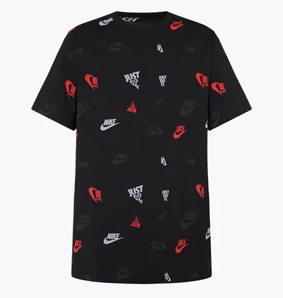 Футболка мужская Nike M Nsw Tee 12Mo Aop Sp25 Black HJ0561-010