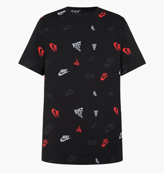 Футболка мужская Nike M Nsw Tee 12Mo Aop Sp25 Black HJ0561-010
