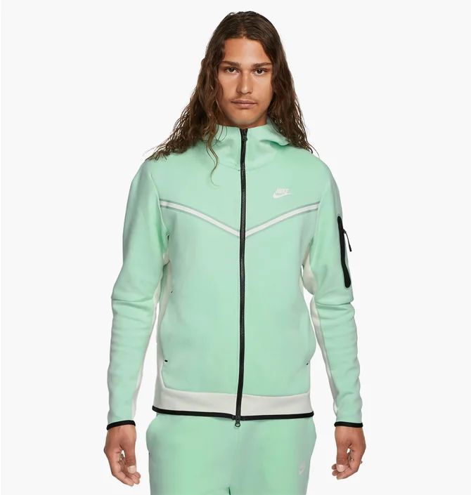 Куртка чоловіча Nike Sportswear Tech Fleece Taped Full-Zip Hoodie Turquoise Cu4489-379