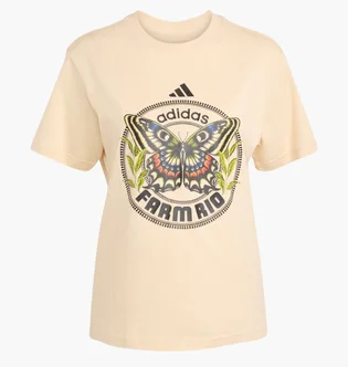 Футболка жіноча Adidas X Farm Graphic Beige JL8614