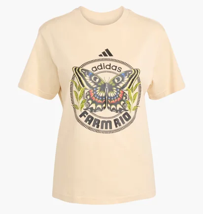 Футболка женская Adidas X Farm Graphic Beige JL8614