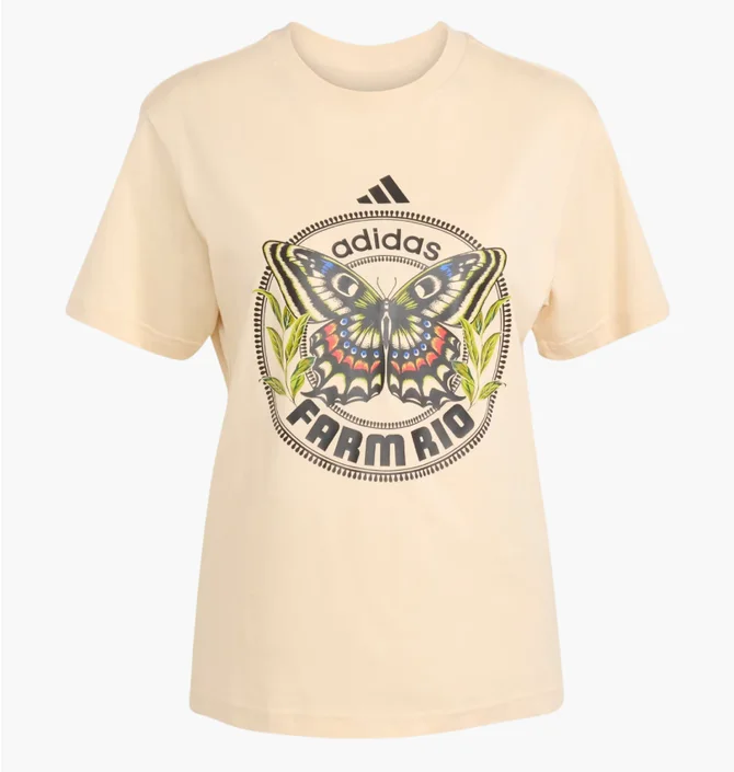 Футболка женская Adidas X Farm Graphic Beige JL8614