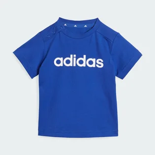 Спортивний костюм дитячий Adidas Essentials Lineage Organic Cotton Tee And Shorts Set Blue/Black IB4770