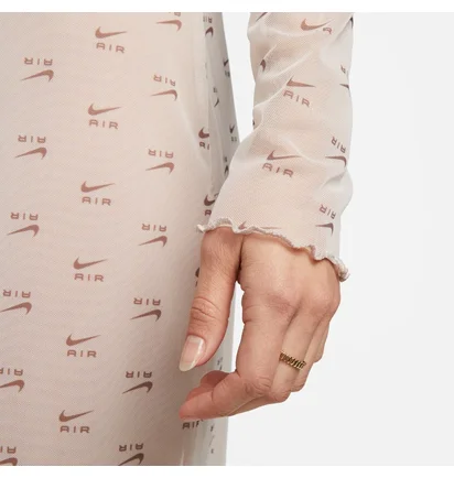 Платье женское Nike Nsw Air Aop Mesh Ls Dress Beige DV8249-292
