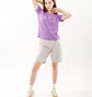 Футболка женская AUSTRALIAN Logo Flowers Tee Jersey V Violet LSDTS0027-768
